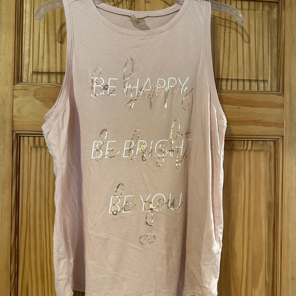 CALIA by Carrie Underwood light pink/ Cream Sleeveless Muscle Tee